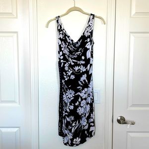 Made in Italy black and white floral dress by Sportstaff size small fitted dress